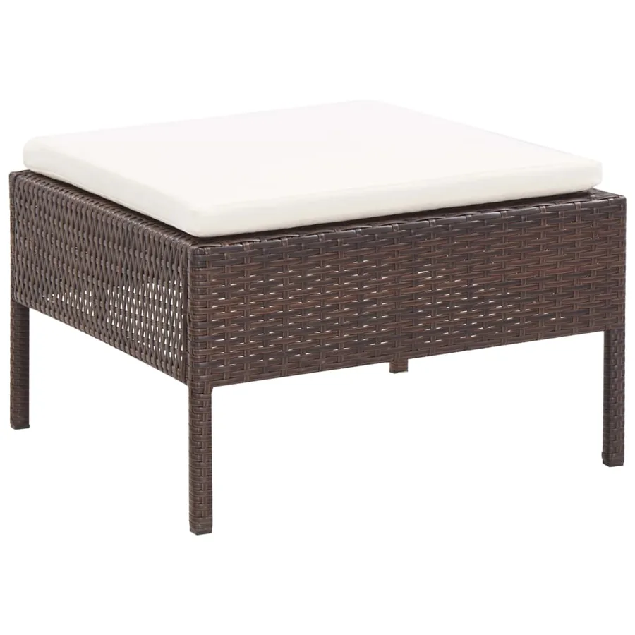 Salon de jardin 6 pcs avec coussins Résine tressée Marron - 11