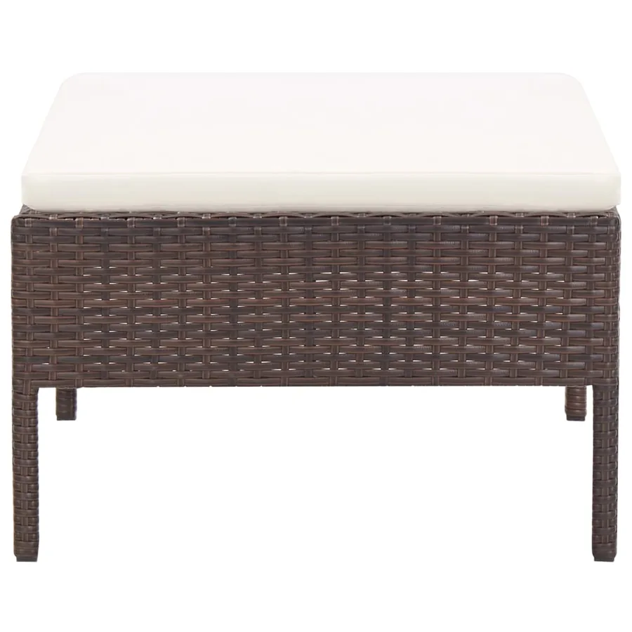 Salon de jardin 6 pcs avec coussins Résine tressée Marron - 12
