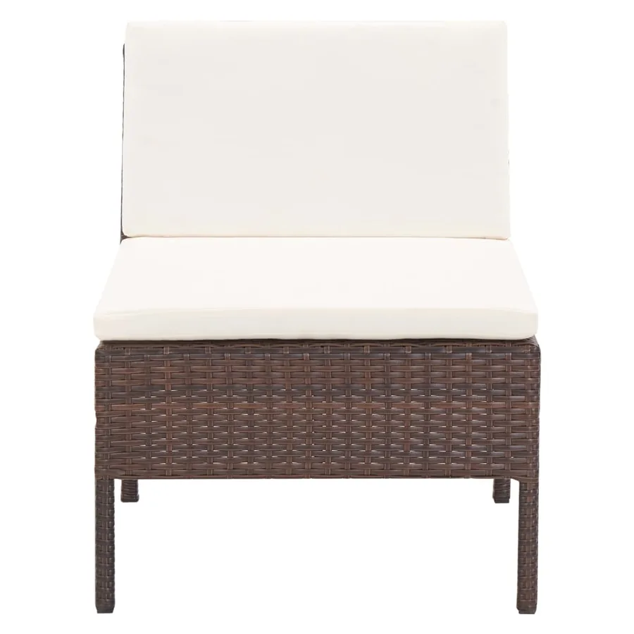 Salon de jardin 6 pcs avec coussins Résine tressée Marron - 8