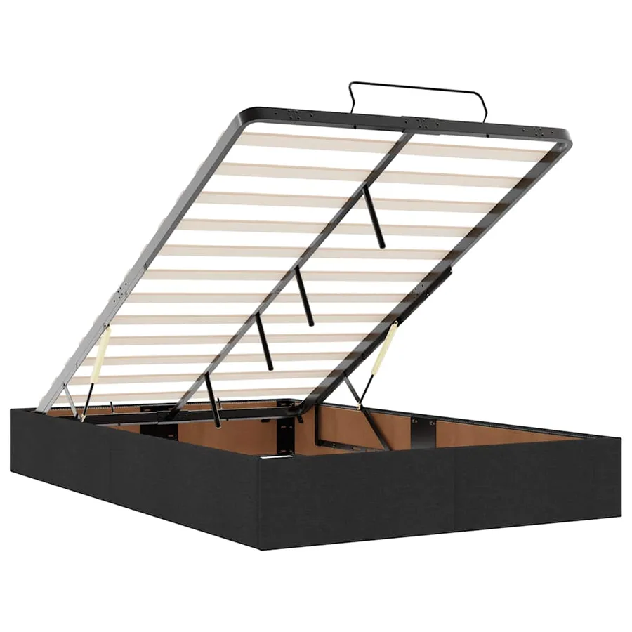 Lit ottoman avec matelas noir 120x190 cm velours - 10