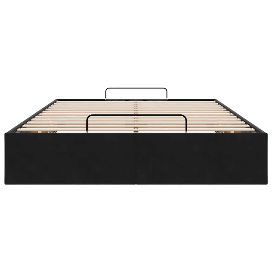 Cadre de lit ottoman sans matelas noir 120x190 cm velours - 7