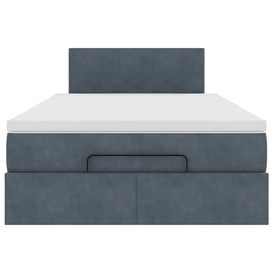 Lit ottoman avec matelas et LED gris foncé 120x190cm - 8