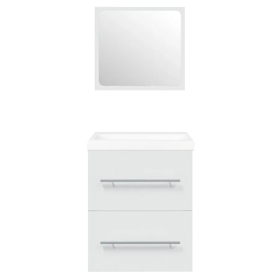 Meuble lavabo avec bassin intégré Blanc Bois d'ingénierie - 6