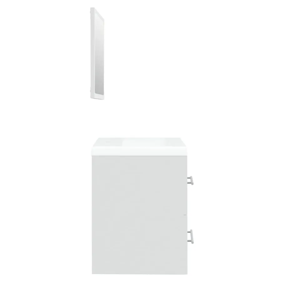 Meuble lavabo avec bassin intégré Blanc Bois d'ingénierie - 7