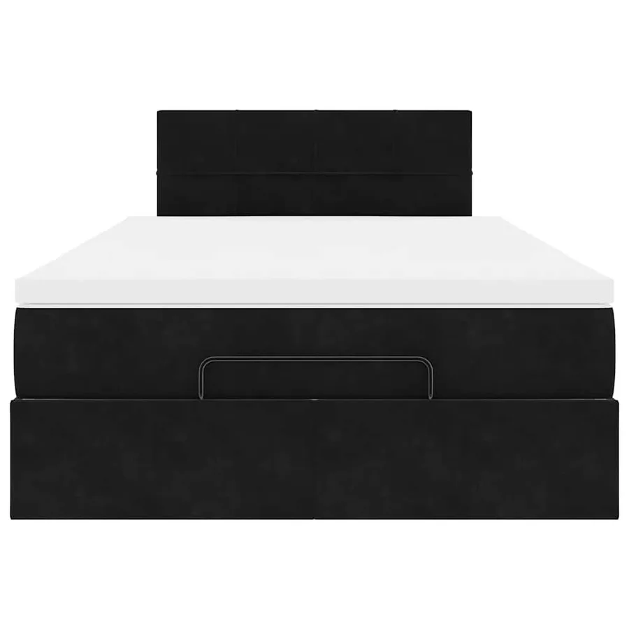 Lit ottoman avec matelas et LED noir 120x190 cm velours - 8