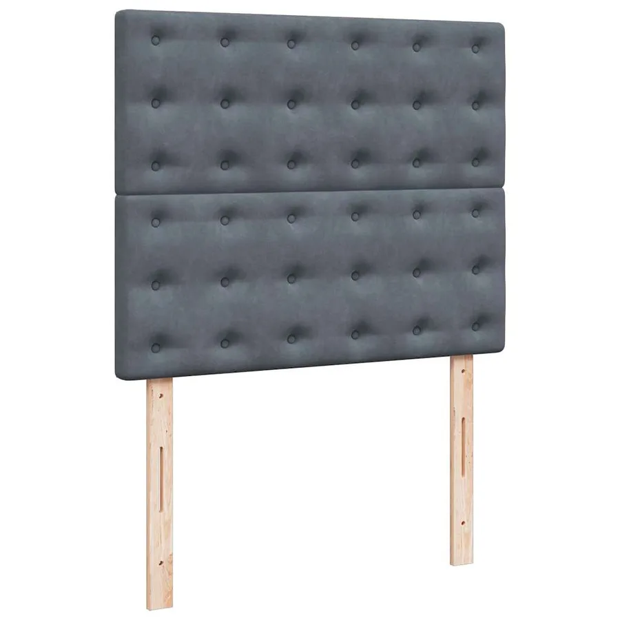 Cadre de lit ottoman avec matelas gris foncé 120x190 cm velours - 13