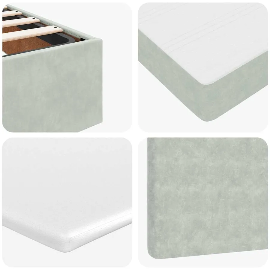 Cadre de lit ottoman avec matelas gris clair 120x190 cm velours - 13