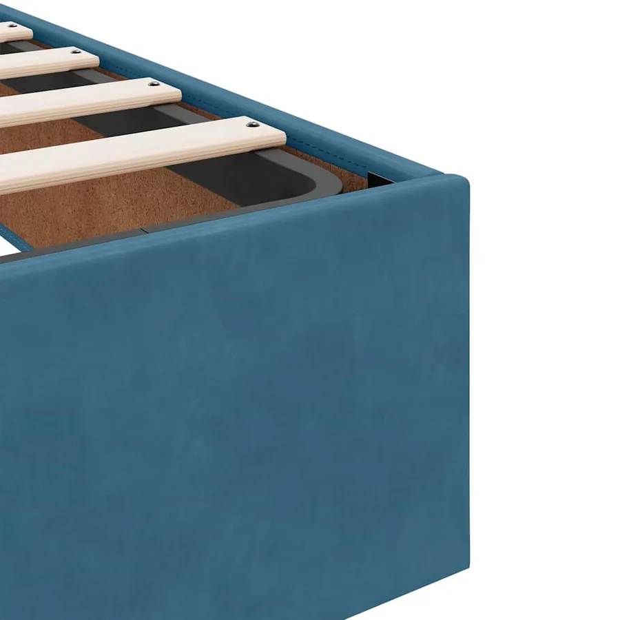 Cadre de lit ottoman sans matelas bleu foncé 120x190 cm velours - 11