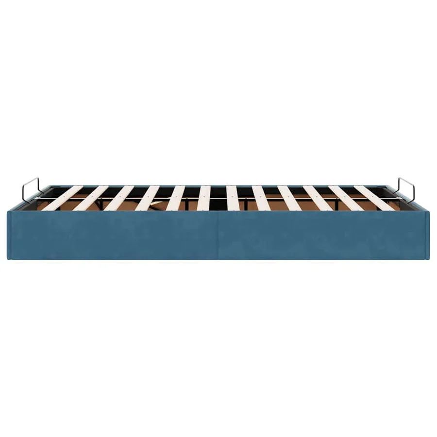 Cadre de lit ottoman sans matelas bleu foncé 120x190 cm velours - 8