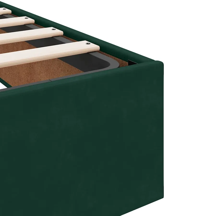 Lit ottoman avec matelas vert foncé 120x190 cm velours - 13