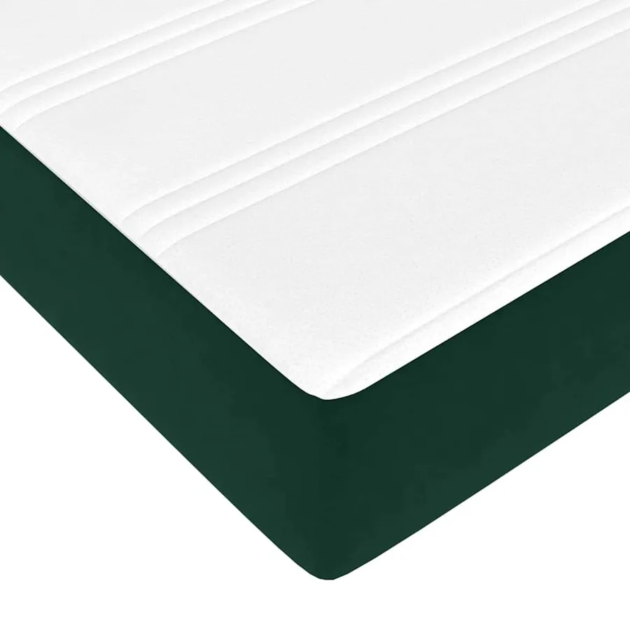 Lit ottoman avec matelas vert foncé 120x190 cm velours - 14