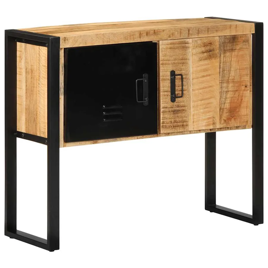 Armoire de console 90x35x75 cm bois de manguier massif brut - 3