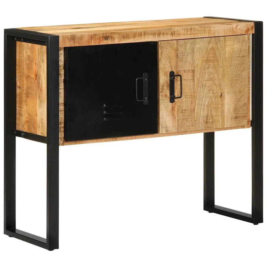 Armoire de console 90x35x75 cm bois de manguier massif brut - 4