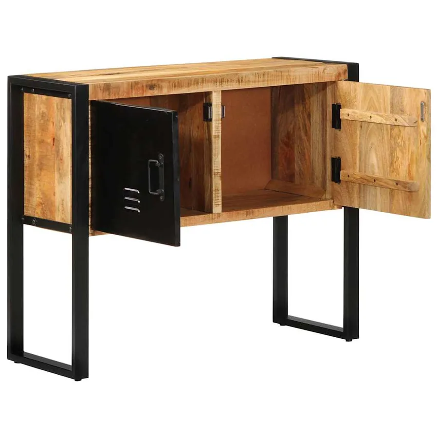 Armoire de console 90x35x75 cm bois de manguier massif brut - 5