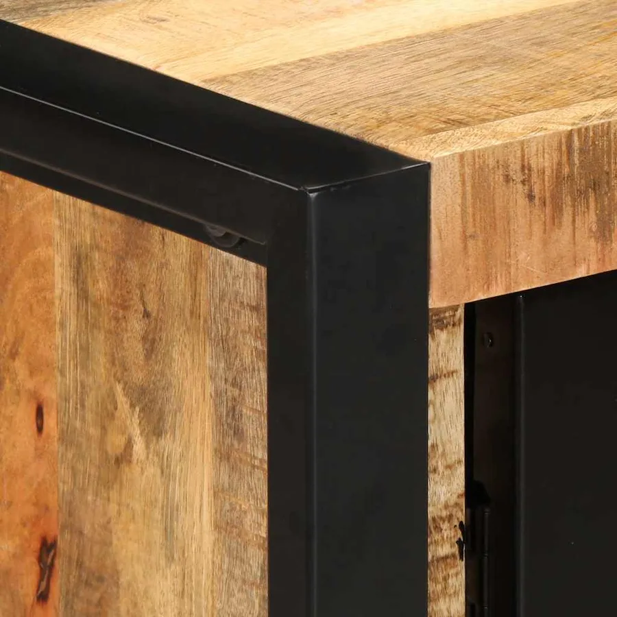 Armoire de console 90x35x75 cm bois de manguier massif brut - 8
