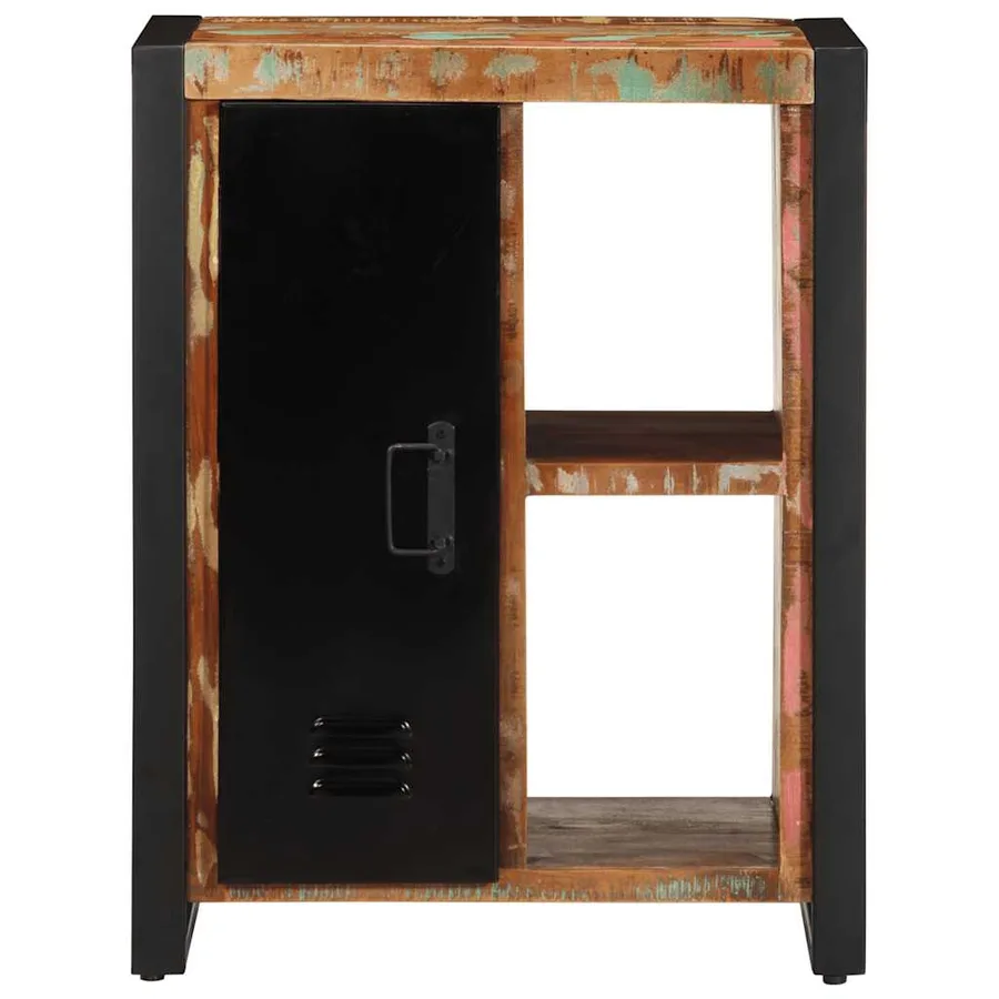 Buffet multicolore 55x35x70 cm bois massif récupération - 2