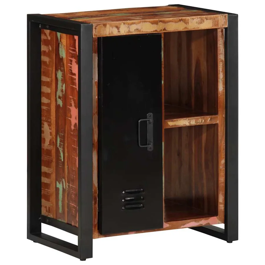 Buffet multicolore 55x35x70 cm bois massif récupération - 3