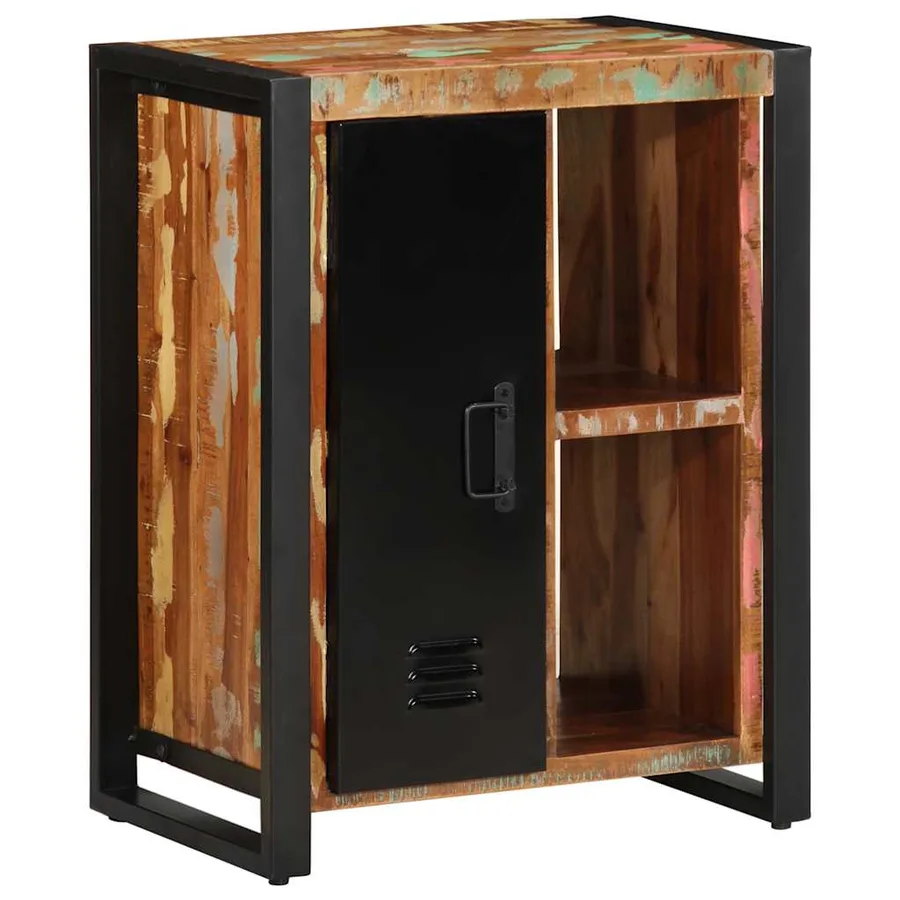 Buffet multicolore 55x35x70 cm bois massif récupération - 4