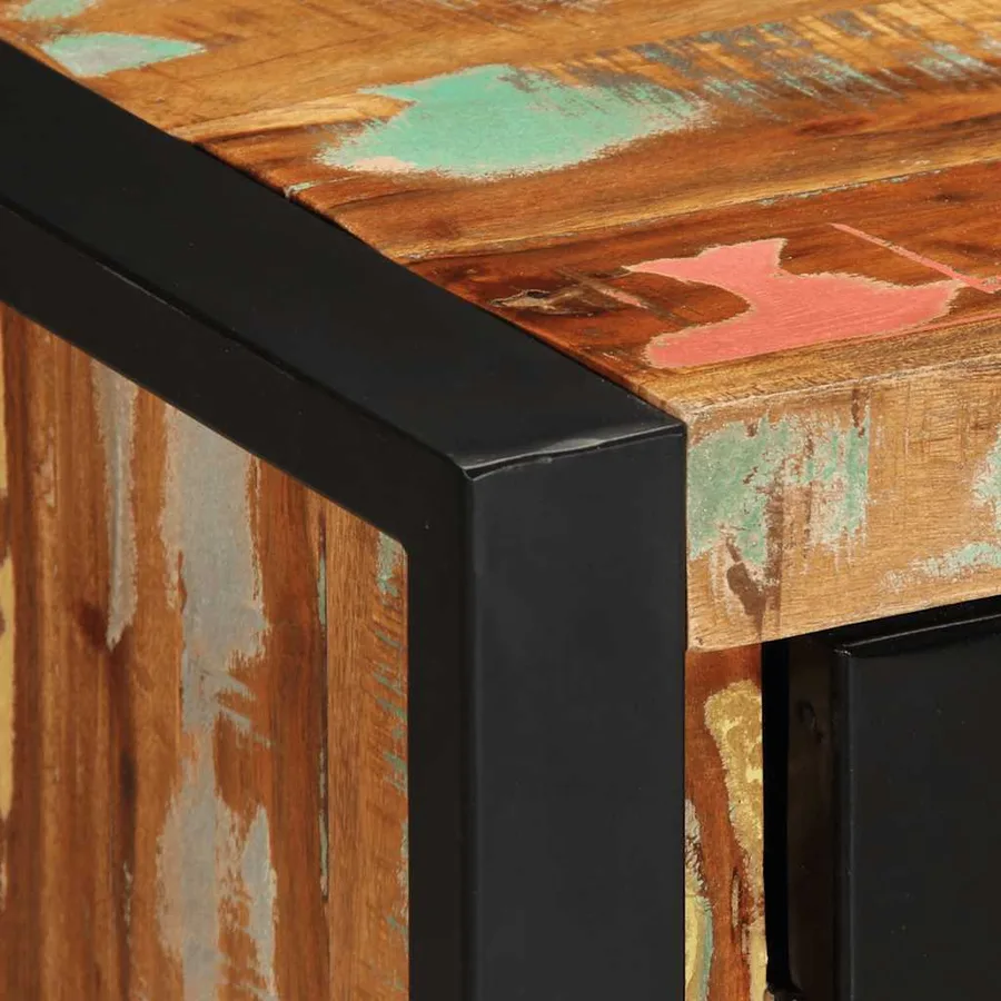 Buffet multicolore 55x35x70 cm bois massif récupération - 8