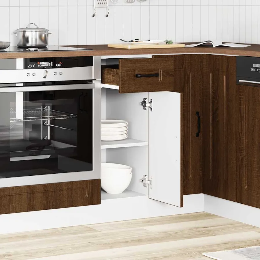 Armoire de cuisine Kalmar chêne marron bois d'ingénierie - 3