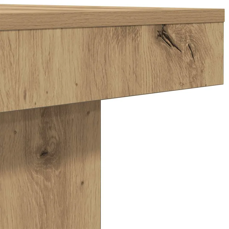Table basse chêne artisanal 90x90x28 cm bois d'ingénierie - 7