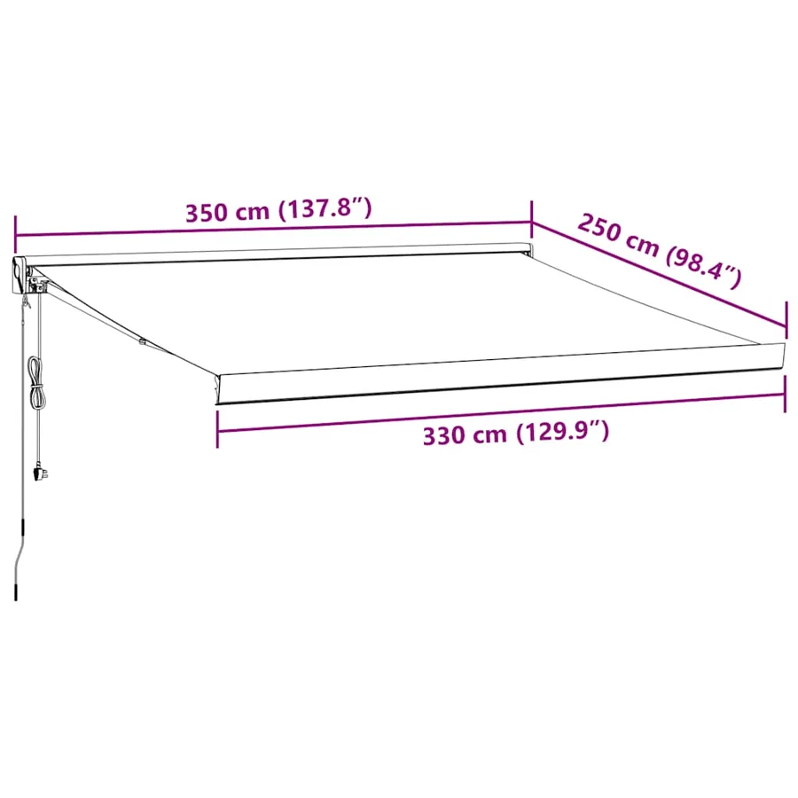 Auvent rétractable automatique marron 350x250 cm - 8