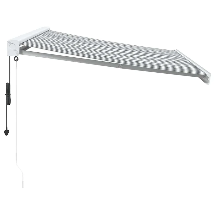 Auvent rétractable anthracite et blanc 3,5x2,5m tissu/aluminium - 3