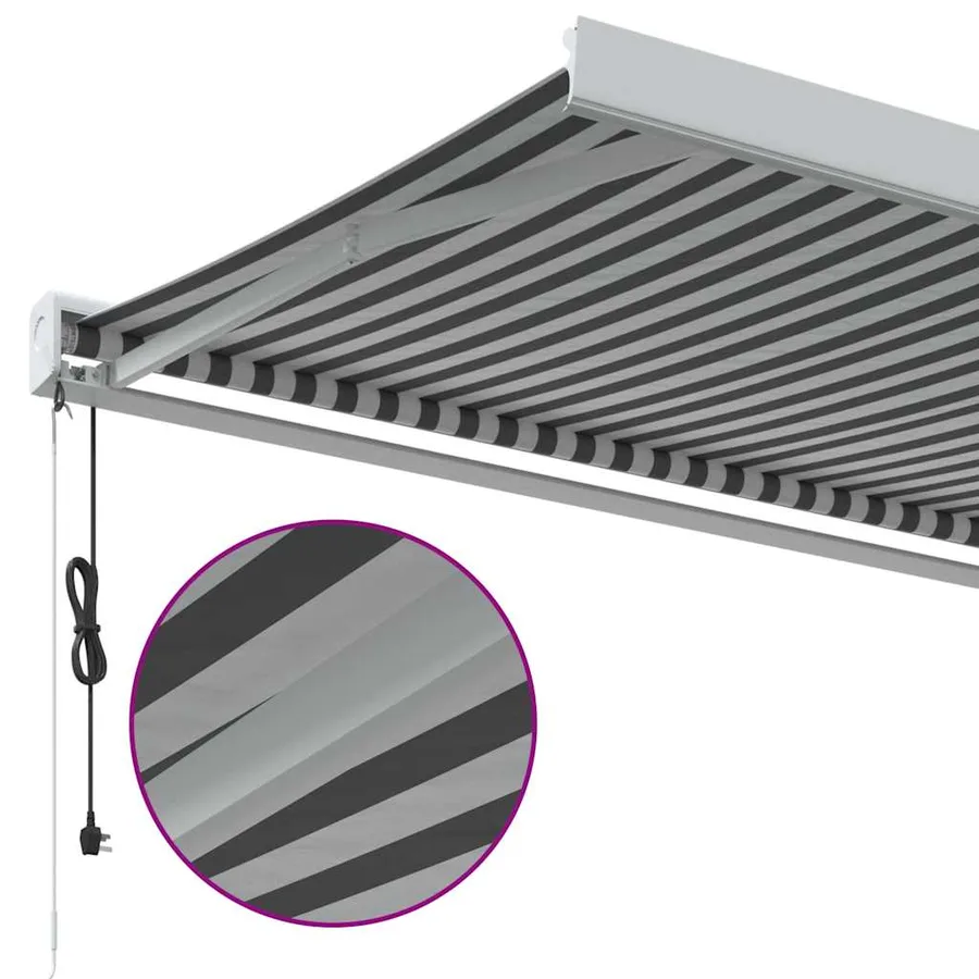 Auvent rétractable anthracite et blanc 3,5x2,5m tissu/aluminium - 6