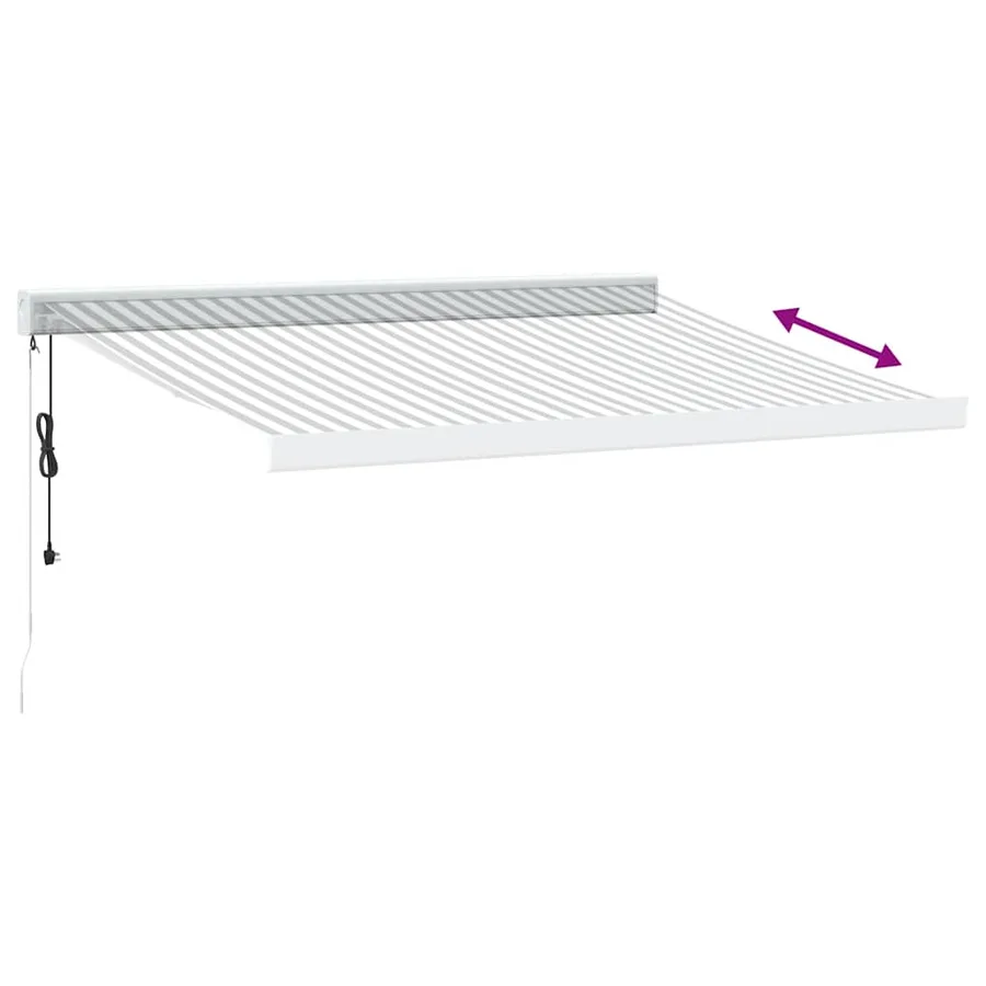 Auvent rétractable anthracite et blanc 3,5x2,5m tissu/aluminium - 7