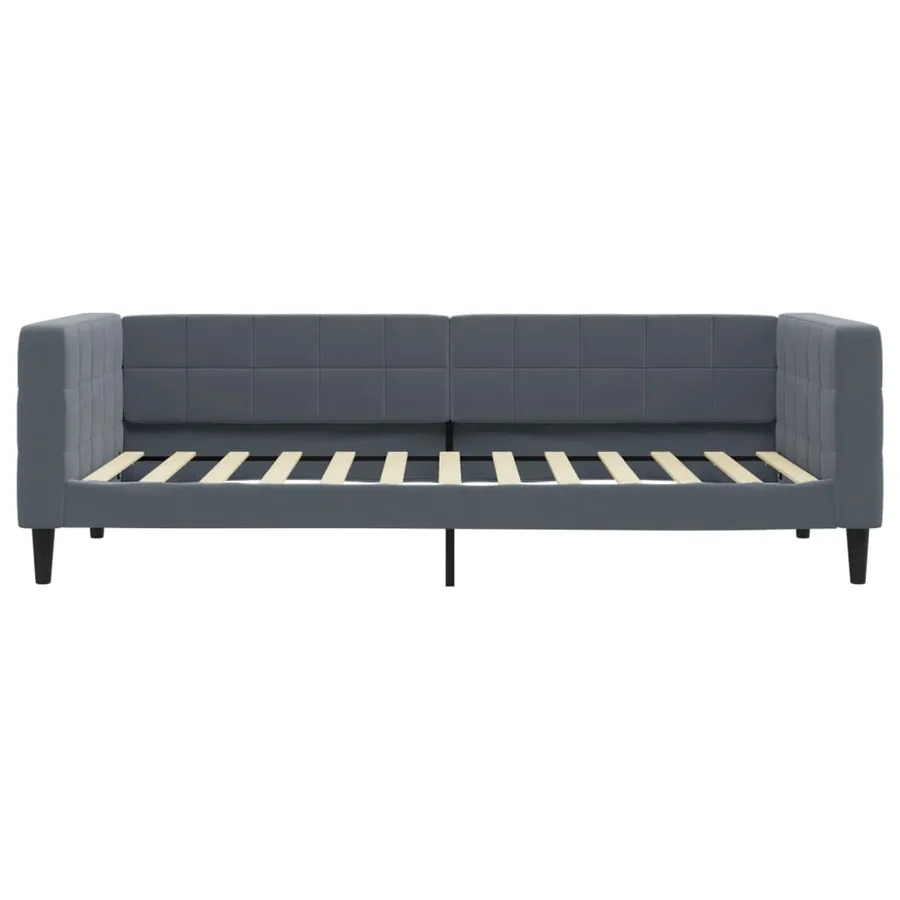 Lit de jour avec matelas gris foncé 90x200 cm velours - 4