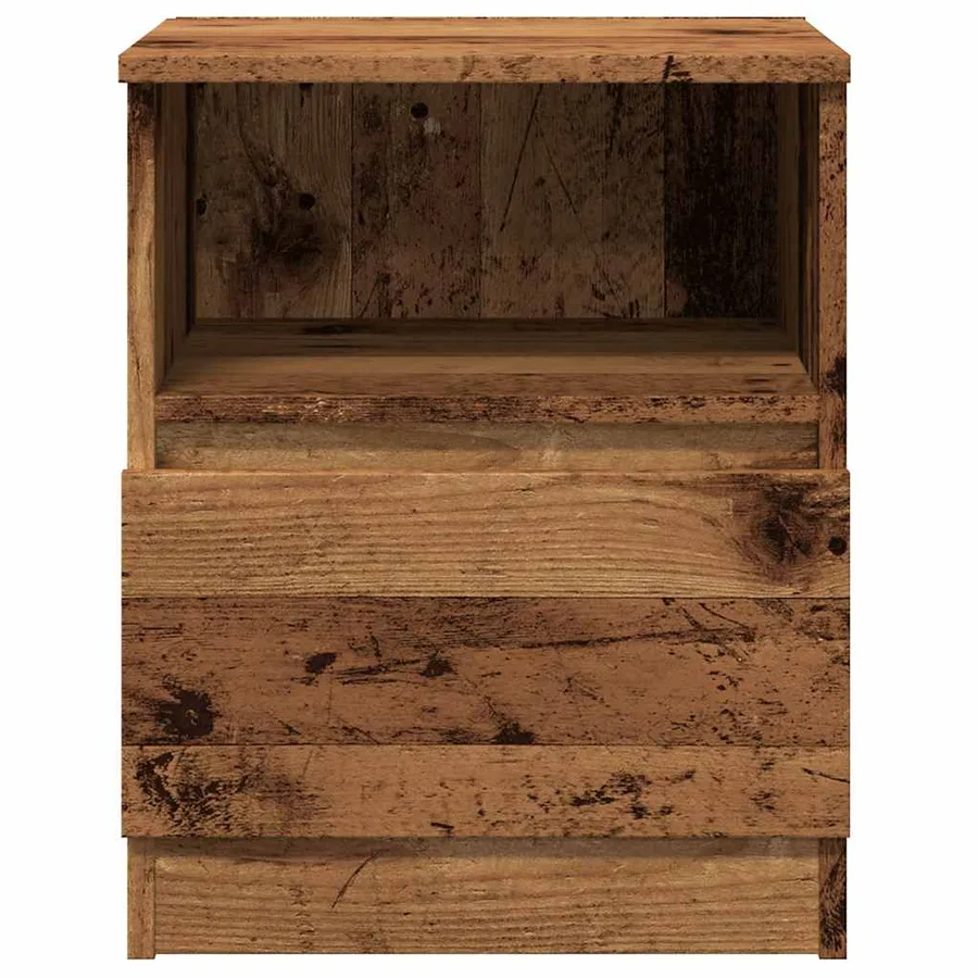 Table de chevet 2 pcs vieux bois 40x40x50 cm bois d’ingénierie - 4