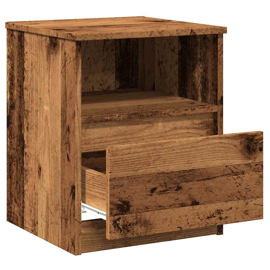 Table de chevet 2 pcs vieux bois 40x40x50 cm bois d’ingénierie - 9