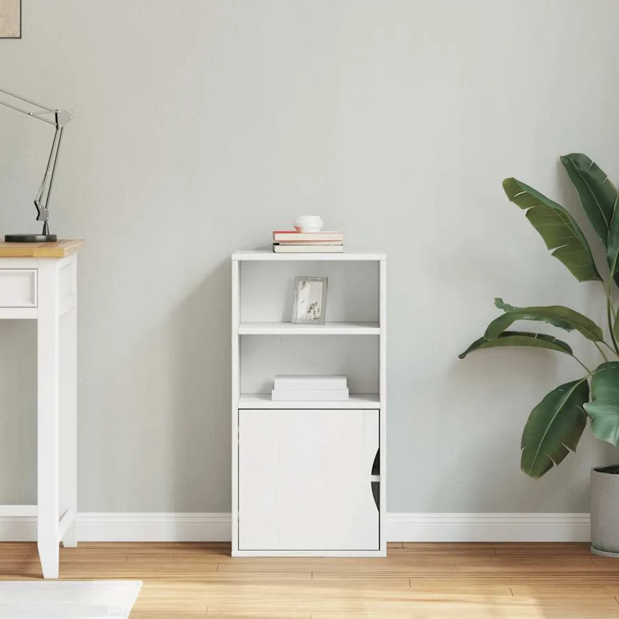 Armoire latérale ODDA blanc 40x24x79 cm bois massif pin - 3