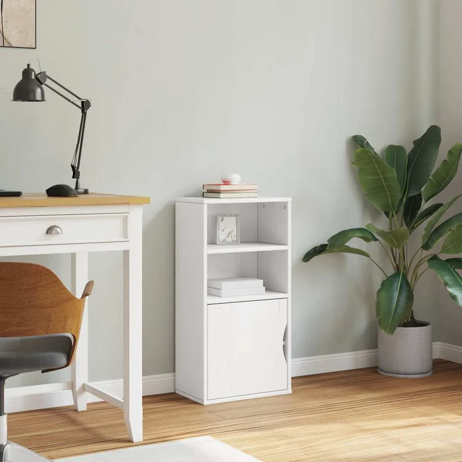Armoire latérale ODDA blanc 40x24x79 cm bois massif pin - 4