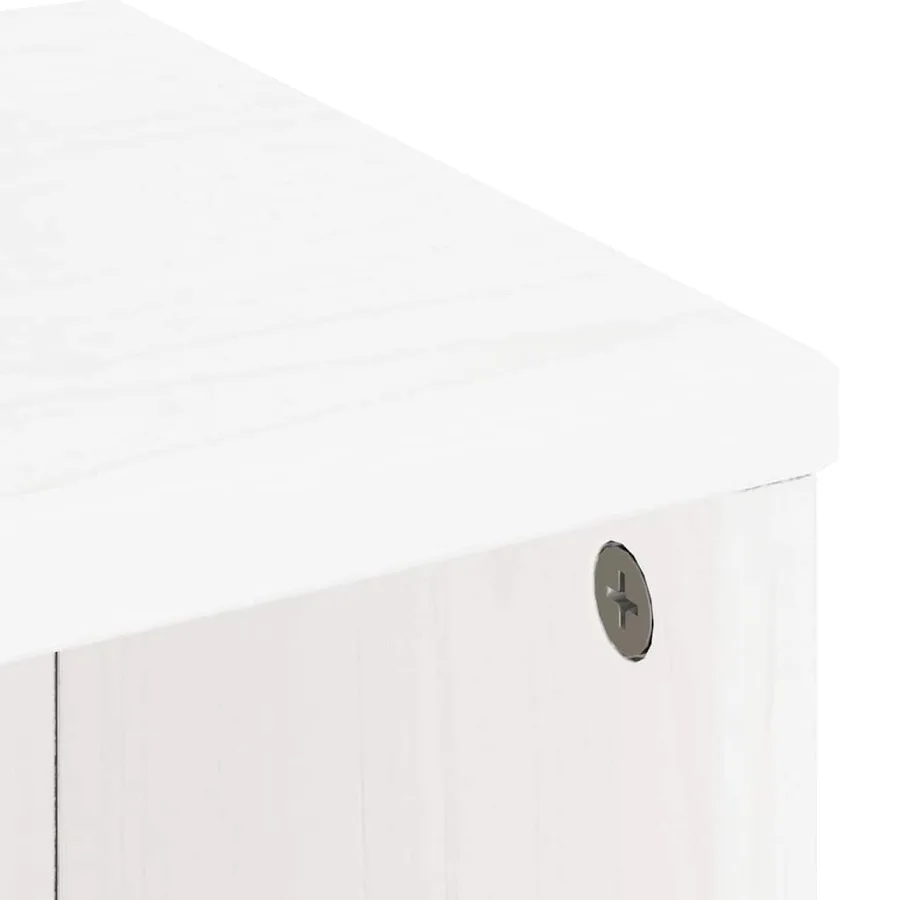Armoire latérale ODDA blanc 40x24x79 cm bois massif pin - 9