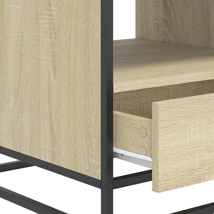 Table basse chêne sonoma 100x50x45cm bois d'ingénierie et métal - 9