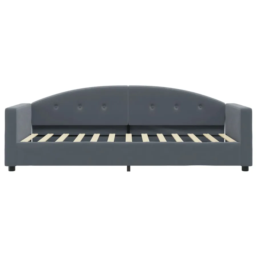 Lit de jour avec matelas gris foncé 80x200 cm velours - 4