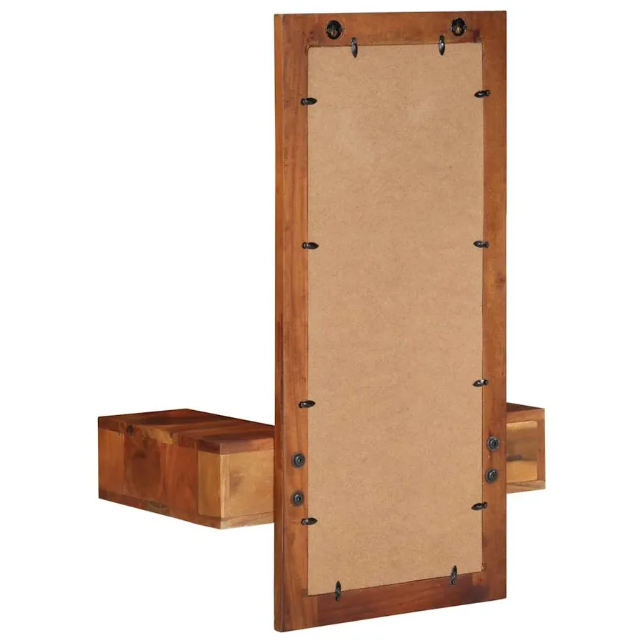 Miroir mural avec tiroirs 60x33x90 cm bois massif d'acacia - 5