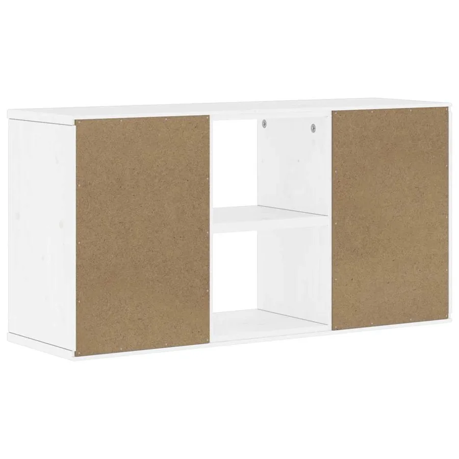 Meuble TV ODDA blanc 79x24x40 cm bois massif pin - 8
