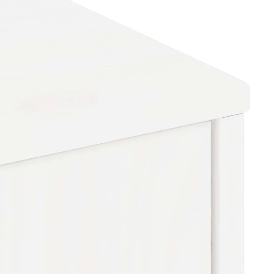 Meuble TV ODDA blanc 79x24x40 cm bois massif pin - 9