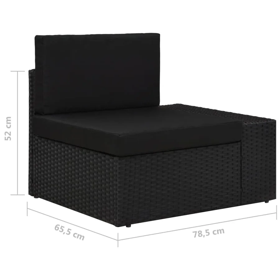 Salon de jardin 7 pcs Résine tressée Noir - 15