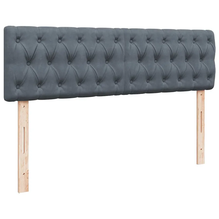 Cadre de lit ottoman avec matelas gris foncé 160x200cm velours - 9