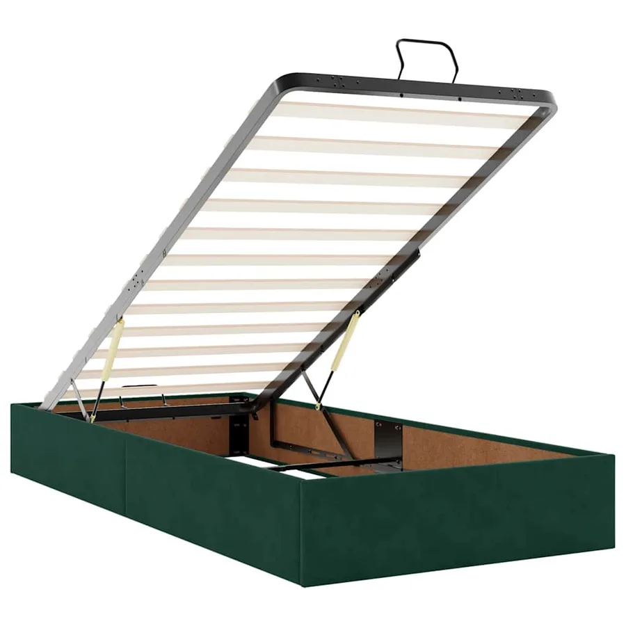 Lit ottoman avec matelas et LED Vert foncé 80x200cm velours - 13