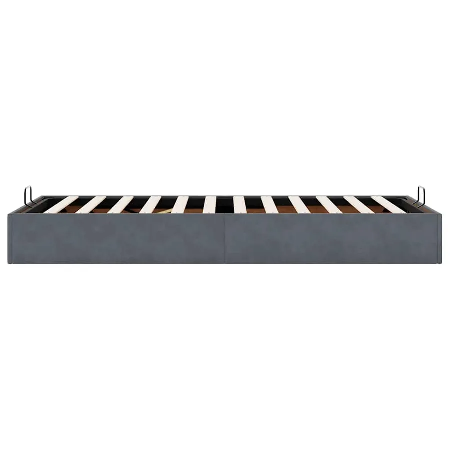 Cadre de lit ottoman sans matelas gris foncé 80x200 cm velours - 7