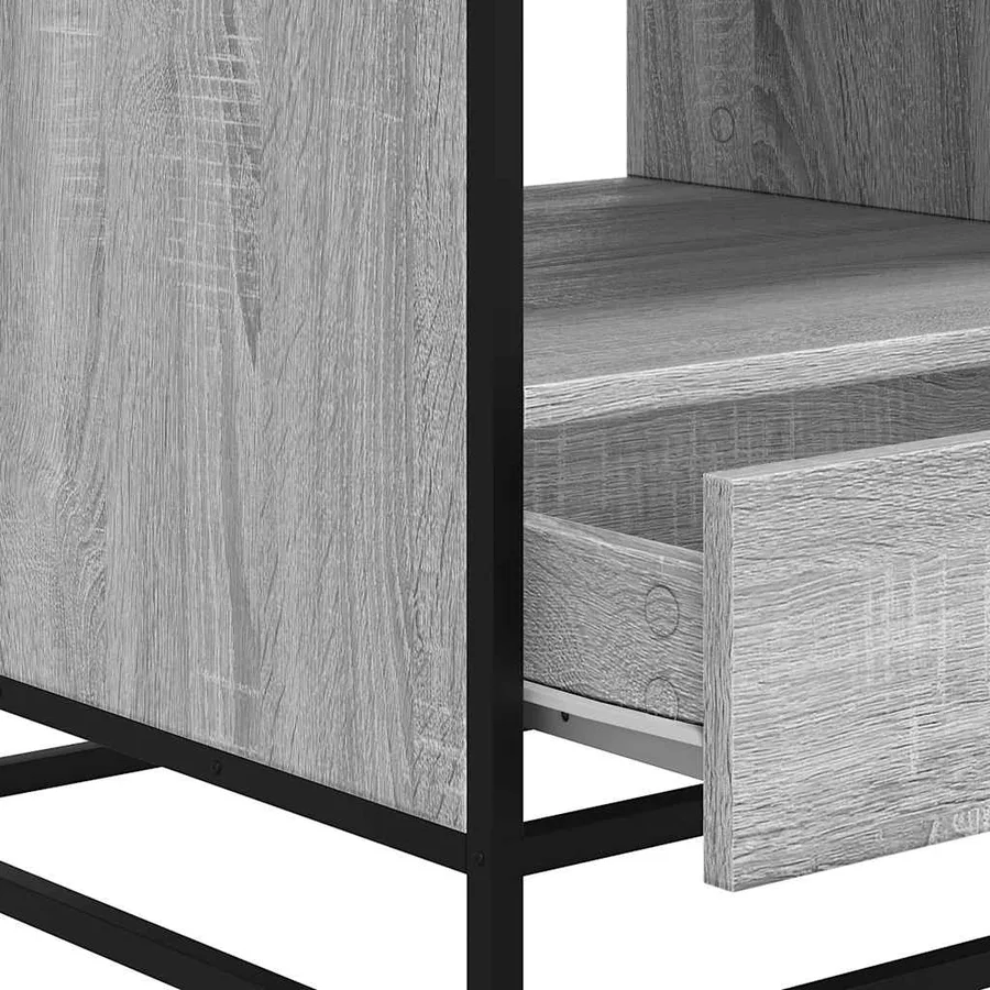 Table basse sonoma gris 100x50x45 cm bois d'ingénierie et métal - 9