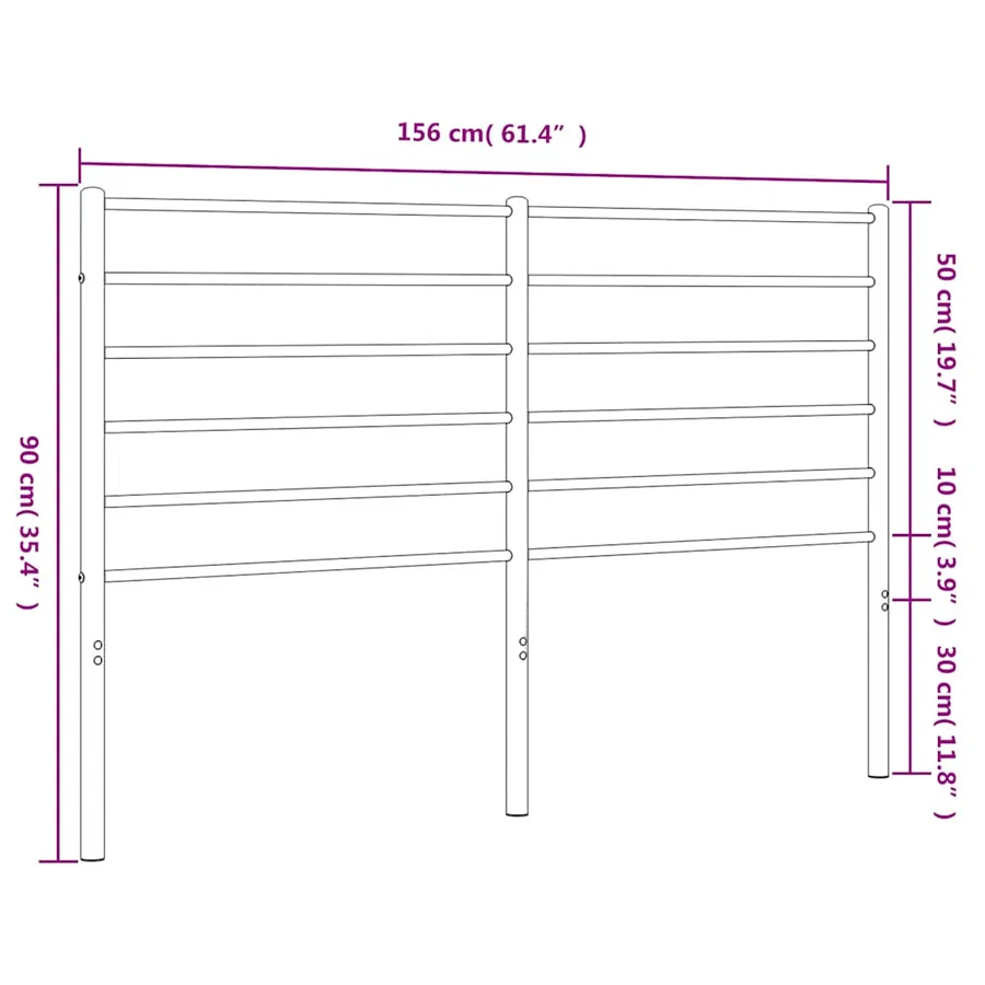 Tête de lit de remplacement métal noir 150 cm - 7