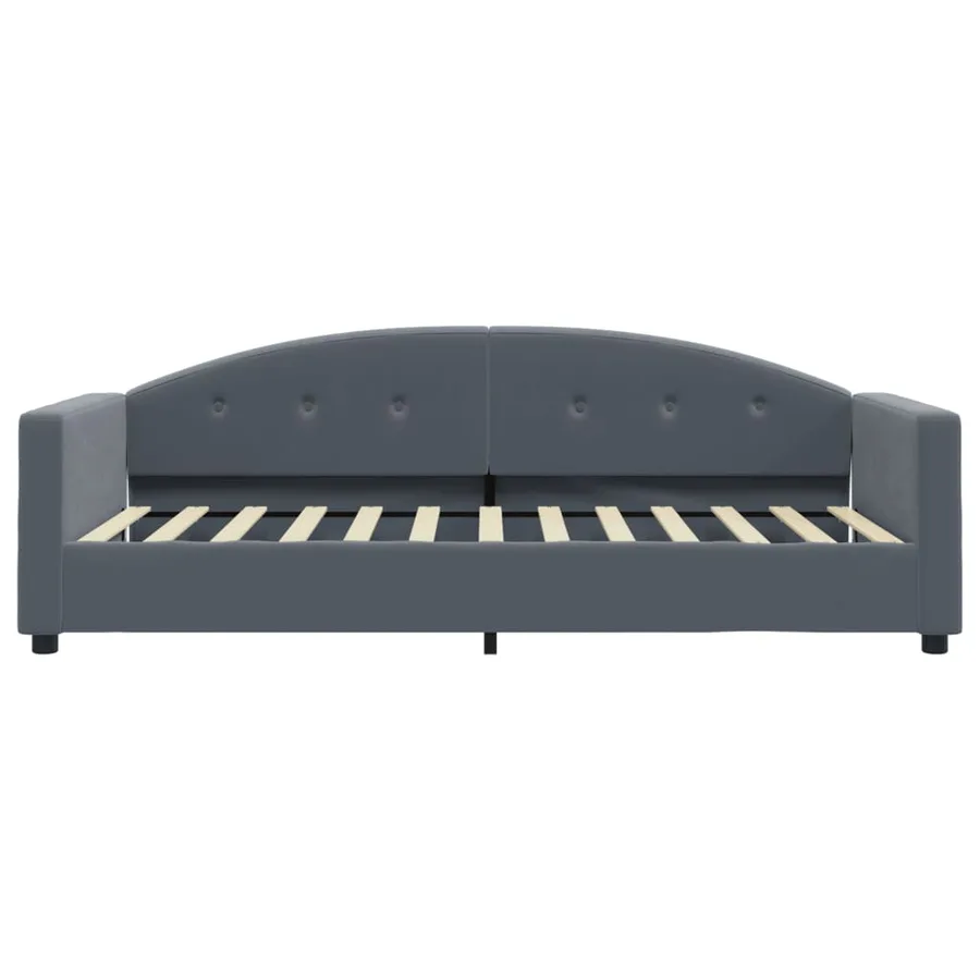 Lit de jour avec matelas gris foncé 90x200 cm velours - 4