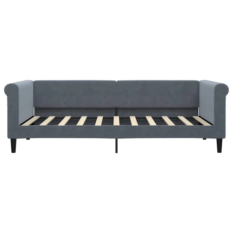 Lit de repos gris foncé 90x190 cm velours - 3