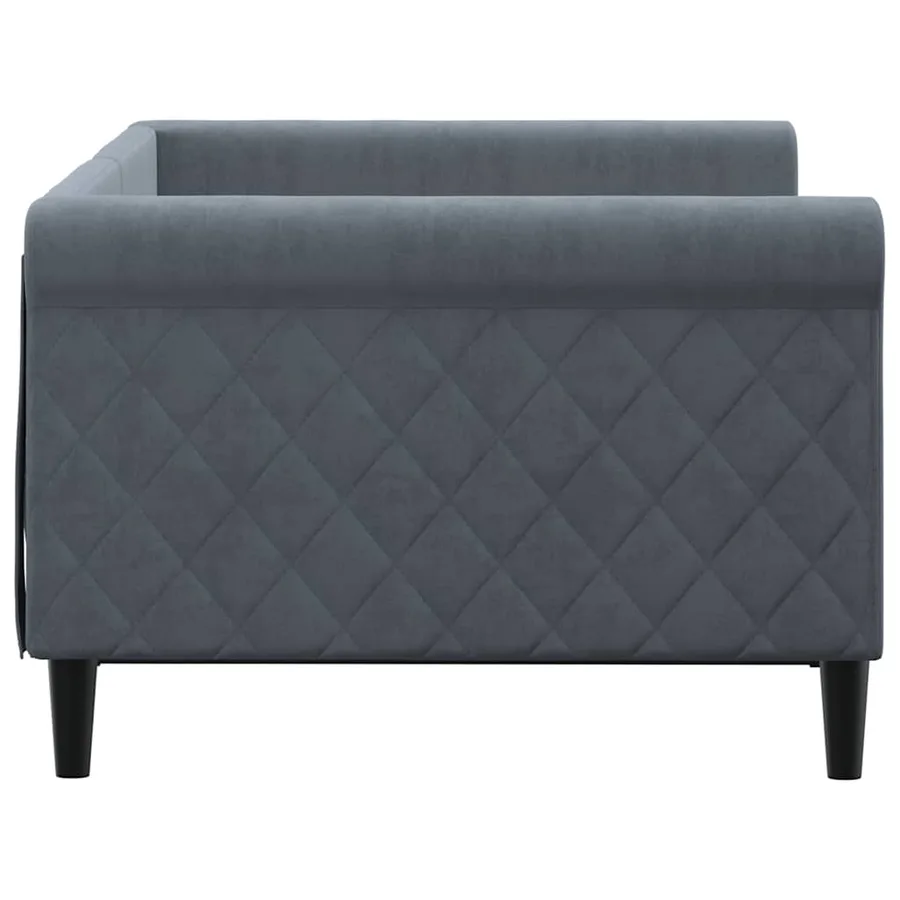 Lit de repos gris foncé 90x190 cm velours - 4