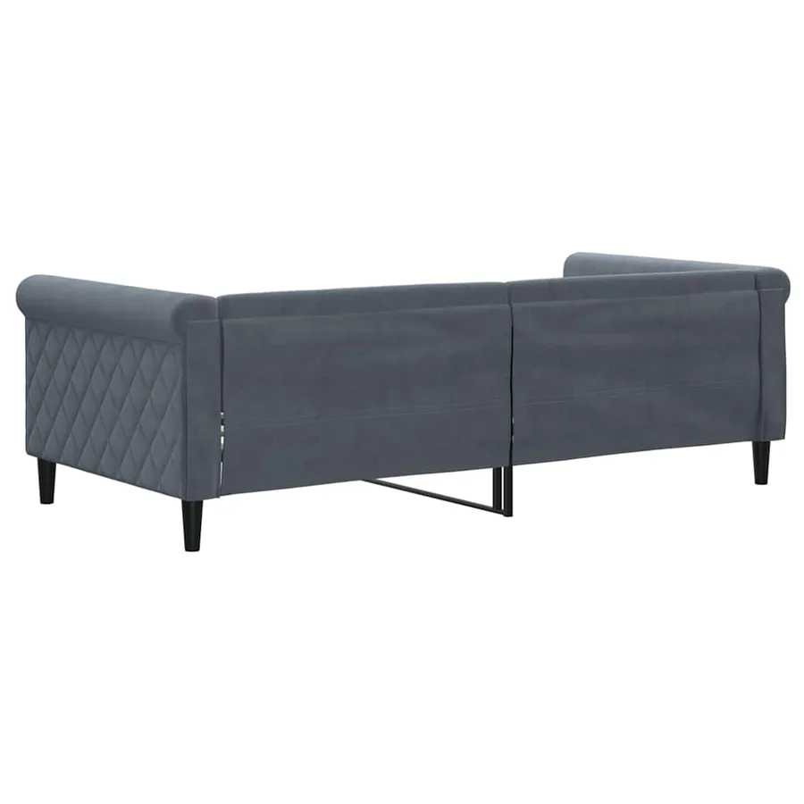 Lit de repos gris foncé 90x190 cm velours - 5